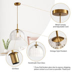 Modern Pendant Lights Kitchen Island, 11.8 Inch Dome Lampshade Large Chandelier, Rustic Farmhouse Industrial Ceiling Hanging LED Lighting Fixture with Clear Glass Bell Shade - color: Clear, size: 30CM