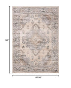 SAFAVIEH Oregon Collection Area Rug - 5'1" x 7'6", Beige & Grey, Oriental Distressed Design, Non-Shedding & Easy Care, Ideal for High Traffic Areas in Living Room, Bedroom (ORE898B) - size: 5'1" x 7'6" (Rectangular)