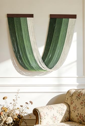 Large Macrame Wall Hanging Macrame Wall Decor Tapestry For Headboard Bedroom Livingroom Boho Fiber Home Art (Green-C) - color: Green-C