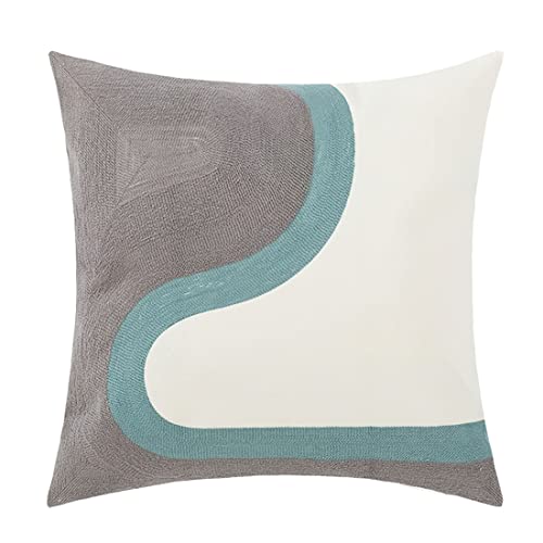vctops Embroidery Cotton Decorative Throw Pillow Cover Boho Geometric Pattern Cushion Cover for Couch Sofa Bed (Geometric E,18"x18") - color: Geometric E, size: 18" x 18" (Pack of 1)