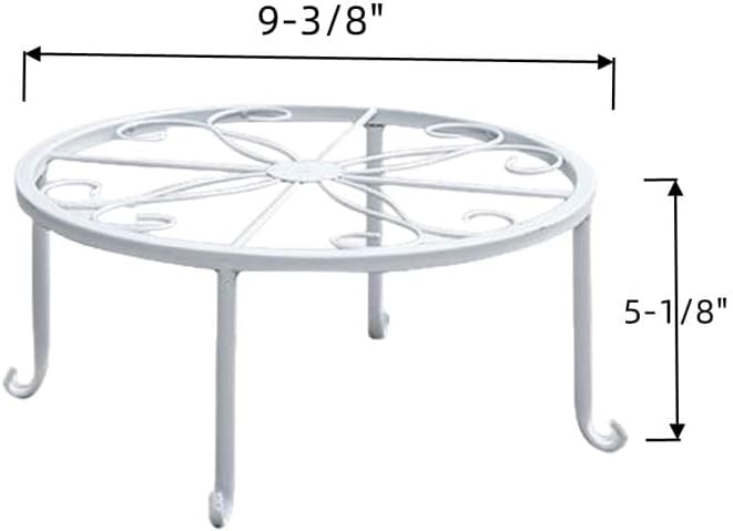 1 Pack Metal potted plant stand, rust-proof iron flower pot stand, heavy duty pot stand for indoor patio(White)