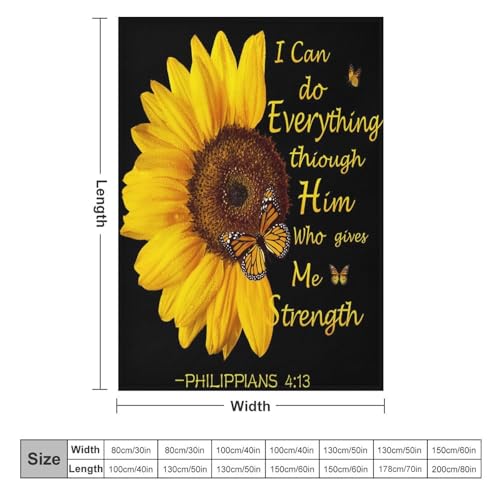 Sunflower Blanket,Vintage Country Farm Sunshine Sunflower Plant Flower Leaf Butterfly Print Blanket for Couch Sofa Bed Decorative Gifts 30x40 - color: Blanket-2, size: 30"x40"