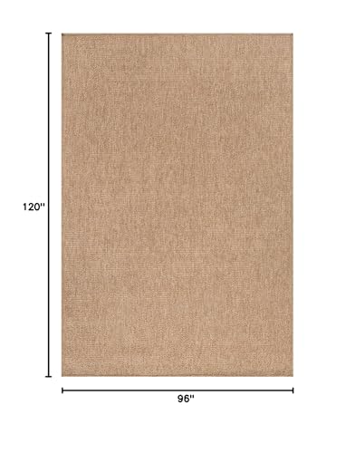 Washable Easy Jute Rug 8x10, Indoor Outdoor Rugs Natural Color Farmhouse Area Rugs for Living Room, Kitchen Rug High Traffic Area, Easy to Clean Solid Boho Woven Design Outside Carpet (8 X 10 Natural) - color: Natural, size: 8' x 10' (Rectangular)