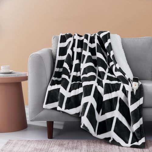 VENTIMI Electric Blanket Twin, 62" x 84" Heated Blanket with 9 Heat Levels & 2 to 10 Hours Auto Off, Fast Heating Blankets with ETL & FCC Certification, Black - color: Black, size: Twin