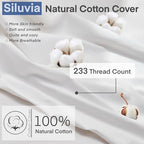 Siluvia 18"x18" Pillow Inserts Set of 2 Decorative Square Throw 18" Pillows with 100% Cotton Cover for Sofa, Couch, and Bed - White - size: 18x18 Inch (Pack of 2)