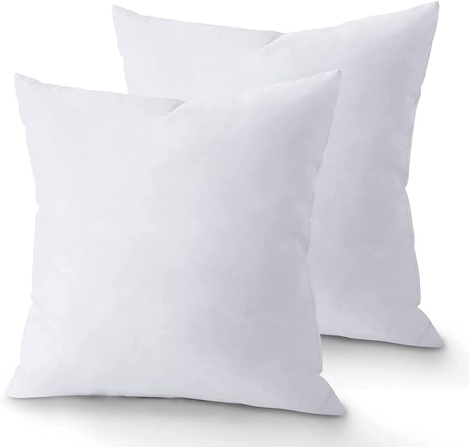 Throw Pillow Inserts (Set of 2, White), 20x20 Inches - Premium Cushion Fillers for Sofa, Bed, and Home Décor (20x20 Inch (Pack of 2))