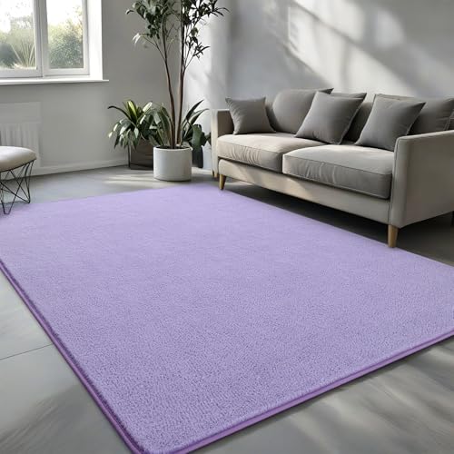 Pettop 4x6 ft Purple Area Rugs for Bedroom Living Room, Washable Memory Foam Indoor Carpet, Modern Aesthetic Minimalist Non Slip Soft Comfy Carpet for Boys Girls Dorm Home Decor - color: Purple, size: 4' X 6' (Rectangular)