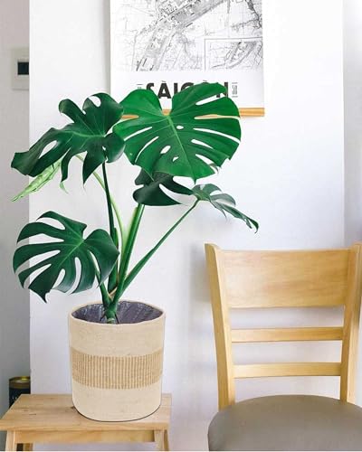 Jute Planter Basket Modern Woven Basket for 8" Flower Pot Floor Indoor Planters, 10” x 10” Storage Organizer Basket Rustic Home Decor, Boho Storage Earth-Friendly Planter (10x10 Inches, Bleach 25) - color: Bleach 25, size: 10x10 inches