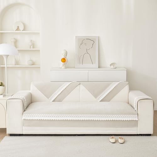 VClife Modern Couch Cover, Non Slip Dog Sofa Cover, Beige, 35.4" x 63" | Pet-friendly Sofa Covers, Scratch-resistant, Waterproof, Non Slip That Stay Firmly In Place, Durable and Machine Washable - color: 01# Beige, size: 35.4" x 63"