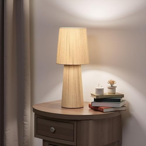Cruiser’s Caché 16" Contemporary Rope Table Lamp, Natural Color. Complete with Lampshade - style: Contemporary Rope