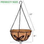 Kingbuy Metal Hanging Planter Basket with Coconut Fiber Liner Chain Wire Plant Holder 10 Inch Flower Pot for Indoor Outdoor Decor, Butterfly Pattern, 2 Pack - size: 10 Inch, style: Butterfly