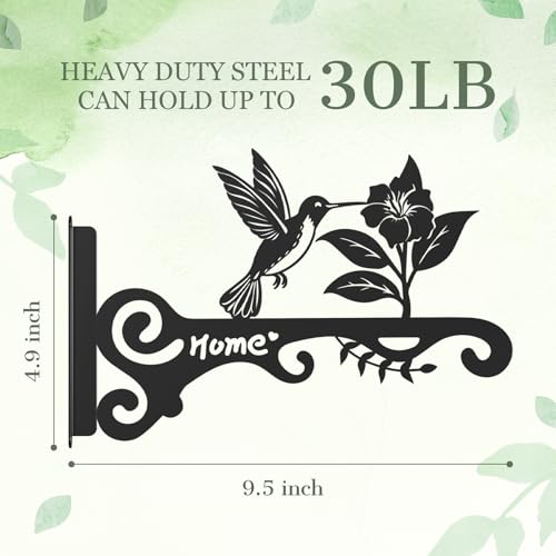 Metal Plant Hooks (2-Pack) - Decorative Wall Hangers with Bird Design for Indoor & Outdoor Use - Hanging Brackets for Plants, Flower Baskets, Bird Feeders, Lanterns - Patio, Garden, Home Decor - style: 2 Pcak Bird
