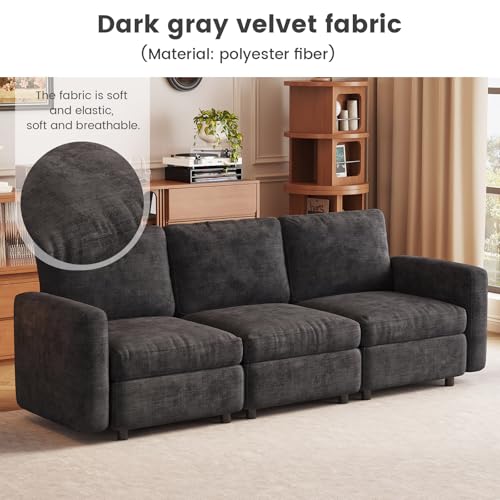 Guyii 2 Seats Sectional Sofa Comfy Loveseat Upholstery Couch Dark Gray Color for Living Room Apartment Bedroom - color: Dark Gray, size: 2 seater