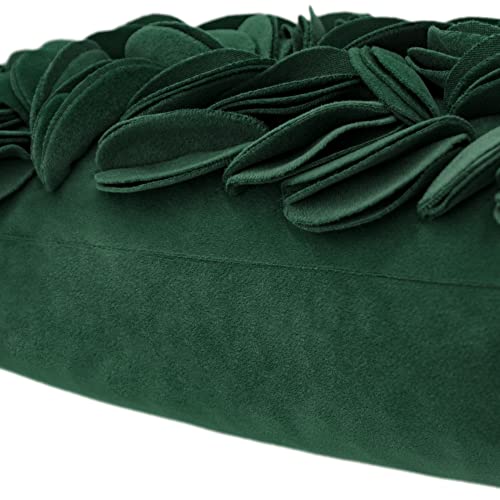 KINGROSE 3D Floral Throw Pillow Case Home Decorative Pillow Cover Soft Cushion Cover Sofa Couch Bed Living Room 12 x 20 Inches Dark Green - color: Dark Green - Persian Velvet