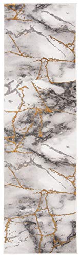 SAFAVIEH Craft Collection Runner Rug - 2'3" x 10', Grey & Gold, Modern Abstract Design, Non-Shedding & Easy Care, Ideal for High Traffic Areas in Living Room, Bedroom (CFT877F) - color: Grey/Gold, size: 2'3" x 10' (Runner)