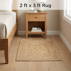 Super Area Rugs Farmhouse Jute Braided Rug - Reversible Natural Fiber- Eco Friendly Rug for Living Room - Kitchen - Entryway Hand Woven, Natural, Rectangle 2' X 3' - color: Natural, size: 2' x 3' (Rectangular)