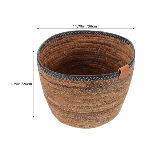 Woven Rattan Planter Basket Large Boho Rustic Floor Flower Pot Decorative Plant Container for Indoor Home Storage and Garden Organizer