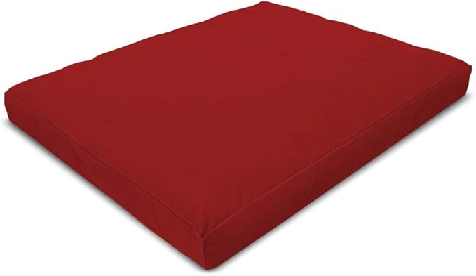 Zabuton Meditation Cushion for Workout - Supportive Yoga Floor Seat Cushion for Comfort & Posture Support - Natural Washable Cotton Fill kneeling Pad - Made in USA - Premium 32x26x3, Red