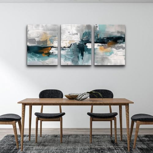 TTHYUEWS Abstract Wall Art For Living Room Bedroom Wall Decor Modern Office Decorations Color Block Wall Paintings Pictures Artwork Hotel Canvas Prints Art 3 Piece Minimalist Aesthetic Home Decor - color: Abstract Color Block Pictures, size: 12x16inches*3