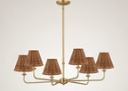 Aspen Creative 51003 Empire Clip-On Chandelier Lamp Shade, Natural Rattan, 3" Top x 6" Bottom x 5" Slant Height - color: Natural - 6"