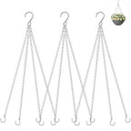 garini 3 Pack, 23 Inch Hanging Baskets Chain, Hanging Chains with Hooks Flower Pot Chain Replacement Plant Hangers for Planters, Bird Feeders and Lanterns(Silver)… - color: Silver, size: 3P