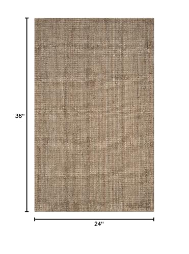 SAFAVIEH Area Rug 2x3 - Natural Fiber Collection - Natural & Grey, Handmade Jute, Farmhouse Style, Chunky Textured Thick Pile (NF447M) - color: Natural/Grey, size: 2' x 3' (Rectangular)