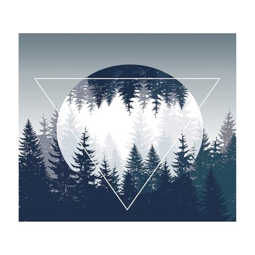 Forest Moon Inverted Triangle Tapestry Large Wall Hanging for Bedroom Living Room Bohemian Decor - color: Woods, size: 59.1"L x 51.2"W
