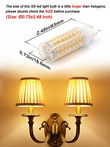 Ziomitus No Flicker G9 Led Bulbs Dimmable 6W Soft Warm White 2700K,40W 50W 60W Halogen Equivalent,AC120V Dimmable G9 T4 LED Bulb for Chandelier Pendant Ceiling Wall Light,600LM,360Deg(5Pack) - color: Warm White, size: 6 Watts