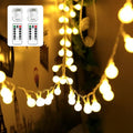WERTIOO 2 Pack Battery Operated String Lights 33ft 100 LEDs Globe Fairy Lights with Remote Control for Outdoor/Indoor, Tent, Camping, Bedroom,Garden,Christmas Tree[8 Modes,Timer ] (Warm White) - color: Warm White-2PCS