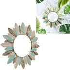 CHICIRIS Modern Minimalist Sunburst Metal Wall Mirror 16.1 Inch Round Decorative Cosmetic Mirror for Bedroom Bathroom Living Room Office