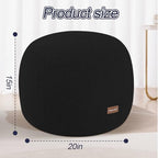 MeMoreCool Stuffed Round Pouf Ottoman Foot Rest, Floor Pouf Foot Stool with Soft Foam Chunk Filling, Small Round Ottoman Footstool Circle Footrest for Living Room, Black - color: Teddy Black