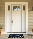 DII Hello Coir Fiber Doormat Non-Slip Durable Outdoor/Indoor, Pet Friendly, 18x30, Navy - color: Navy
