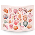 WAITPI Ocean Seashell Coastal Tapestry Wall Hanging for Bedroom, Pink Wall Tapestries, Pink Coastal Wall Hanging Room Decor Tapestry for Girls Women Home Living Room Dorm 40x30 inches - size: 40"L x 30"W