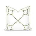 Hofdeco Premium Grandmillennial Coastal Hampton Patio Indoor Outdoor Throw Pillow Cover Only, 22"x22" Water Repellent for Backyard, Couch, Poolside, Grass Green Print Bamboo Trellis - color: Grass Green Bamboo Trellis 22"x22"