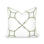 Hofdeco Premium Grandmillennial Coastal Hampton Patio Indoor Outdoor Throw Pillow Cover Only, 22"x22" Water Repellent for Backyard, Couch, Poolside, Grass Green Print Bamboo Trellis - color: Grass Green Bamboo Trellis 22"x22"