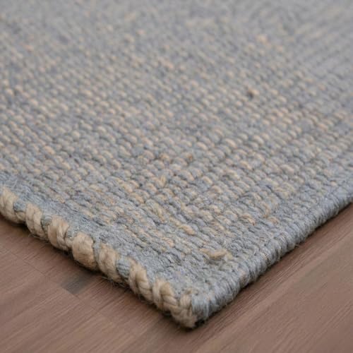 Super Area Rugs Hand Woven 3x5 Jute Cotton Rug Gray – Artisan Made in India – Perfect for Home Office or Nursery or as Bedside Rug - color: Light Gray, size: 3' x 5'