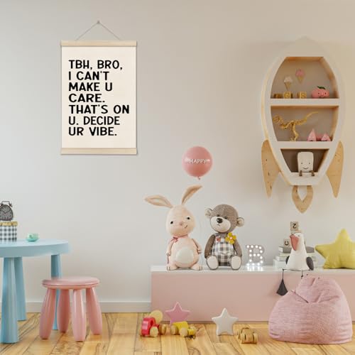 DOI-LANEE Funny Classroom Posters Hanger Frame, Math Classroom Must Haves Canvas Wall Decor, Homeschool Decor, High School Gifts for English Teachers Students Teen Boys Girls 16x12 Inch - color: Off-White A07