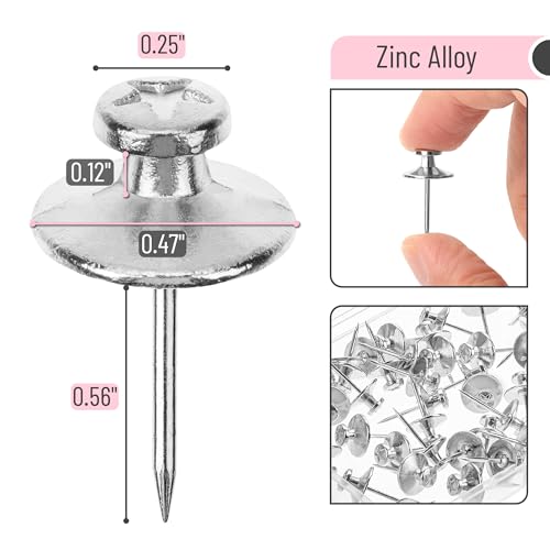 Mr. Pen- Double Headed Picture Hanging Nails, 25 Pack, Silver, Picture Nails, Tacks for Wall, Pins for Hanging, Thumb Tacks, Picture Hangers - color: Silver, size: 25 Pack