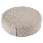 Meditation Cushion, Comfortable Meditation Pillow with Peacock Feather Jacquard Cover. Buckwheat Hull Filled Zafu Floor Pillow 16 * 16 * 5 in - color: Apricot Gray