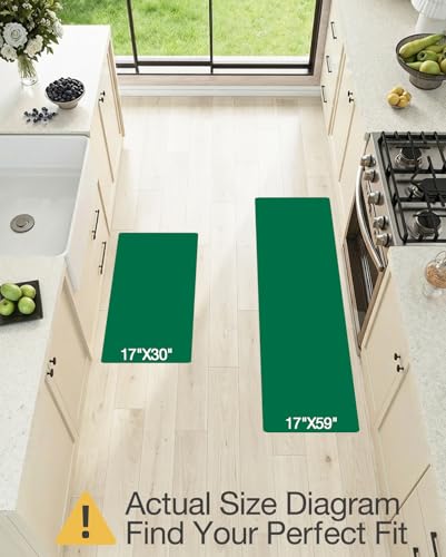 LUMI Anti-Fatigue Kitchen Floor Mats Set of 2,Cushioned Comfort Standing Rug Waterproof 2PCS, Non-Slip Ergonomic Foam Runner for Sink, Laundry, Office & Home,17x29+17x59, - color: Gray and White, size: 59"L x 17"W x 0.4"Th + 30"L x 17"W x 0.4"Th