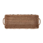 Creative Co-Op Bankuan Rope Diamond Weave Tray with Handles - size: 32" x 13" x 4"