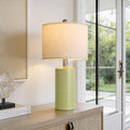G-SAFAVA 20.5" Small Table Lamps for Living Room Lamp Single Ceramic Lamps for Bedroom Bedside Lamps Modern Boho Lamps for Night Stands Farmhouse Nightstand Lamp Side End Table Lamp, Light Green - color: Light Green - Single
