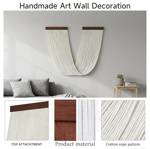 Large Macrame Wall Hanging Macrame Wall Decor Tapestry For Headboard Bedroom Livingroom Boho Fiber Home Art (White-E) - color: White-E