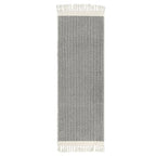 Lahome Belle Boho Hallway Runner Rug, 2x6 Laundry Room Lightweight Entry Bathroom Woven Cotton Throw Mat with Tassels, Farmhouse Non Shedding Washable Grey Rug Low Pile Runner for Kitchen - color: Grey, size: 2' x 6' (Runner)