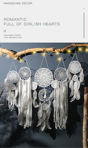 5 Pack Bohemian Ornaments,Dreamcatcher Gift Boho Native American Decor, Handmade Dreamcatcher for Girls, Boys, Adults, Kids Room,Witchy Gifts (Pink) - color: Pink