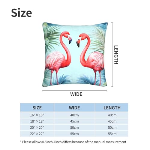 Flamingo Tropical Throw Pillow Covers 18 X 18 Inch Set of 2 Pillow Cases Decoration Cushion Cover for Sofa Bedroom Living Room Outdoor - color: Flamingo Tropical