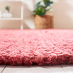 SAFAVIEH Natural Fiber Collection Area Rug - 7' Round, Red, Handmade Farmhouse Jute, Ideal for High Traffic Areas in Living Room, Bedroom (NF730D) - color: Red, size: 7' (Round)