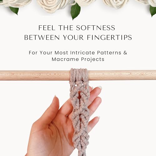 BOCHIKNOT Single Strand Macrame Cord 3mm x 330yds (300m) – Soft Cotton Macrame Rope for Beginners, Easy to Knot for Wall Hangings, Plant Hangers, Fringe and DIY Crafts (Silver Fox) - color: Silver Fox, size: (3mm x 302m) - Single Strand Twist
