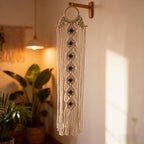 Macrame Wall Hanging Dreamcatcher with Evil Eye | Boho Wall Decor, Handwoven Tapestry, For Bedroom Home, Gift