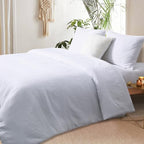 YINFUNG Waffle Duvet Cover King Cotton Textured Duvet Cover Set Striped Waffle Weave Knit Bedding Set Crisp White Farmhouse Luxury 104x90 - color: White, size: King